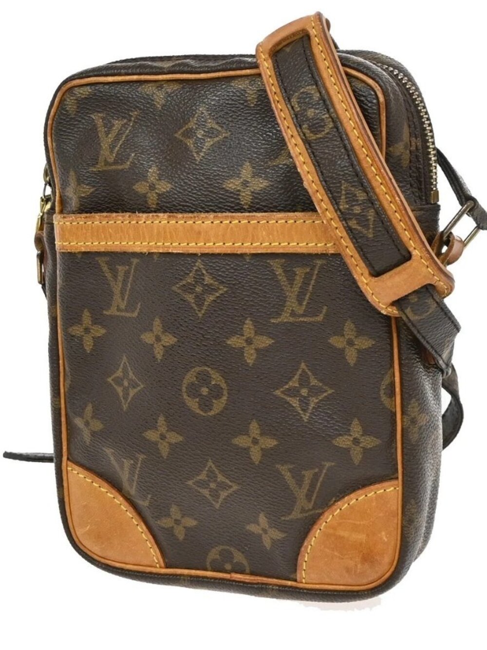 LOUIS VUITTON Danube Shoulder Bag Monogram Leather Brown France M45266 39KD579